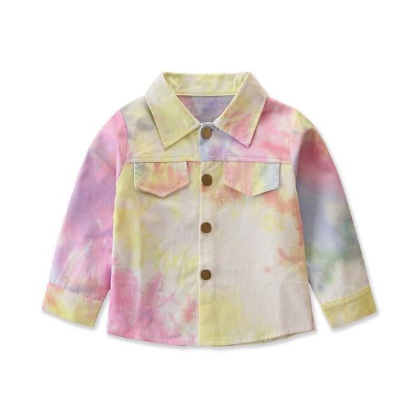 

2020 kids clothing children clothes girls denim coats new spring kids jackets clothes tie dye coat casual long sleeve outerwear by1597, Blue;gray
