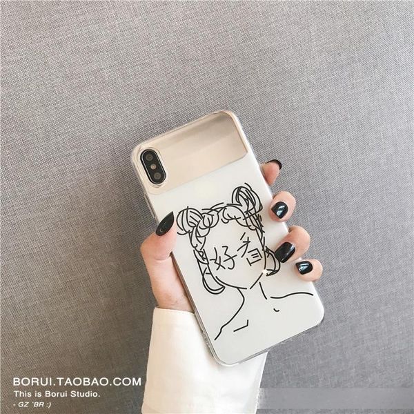 

ins cool wind girls applicable phone case for apple xs/max iphone7/8plus makeup mirror 6s female xr set