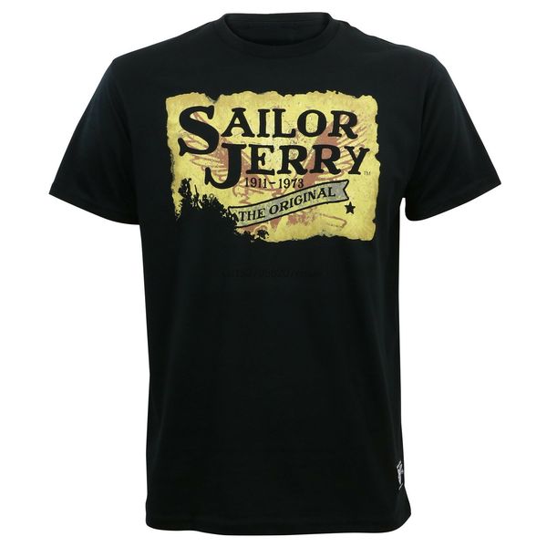 

sailor jerry tattoo scorching logo slim fit t-shirt black s-2xl new