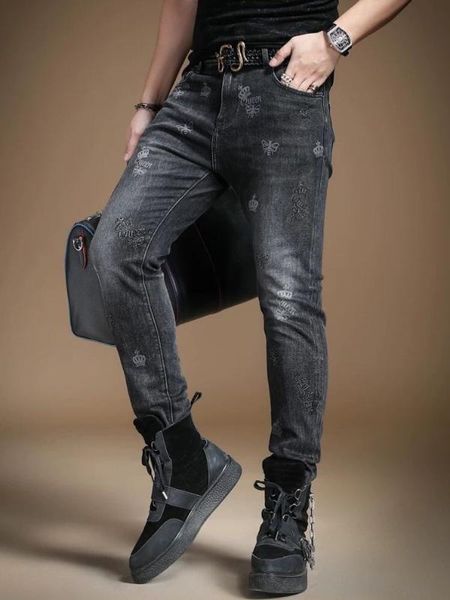 

wb9589 fashion men's jeans 2020 runway luxury european design party style men's clothing, Blue