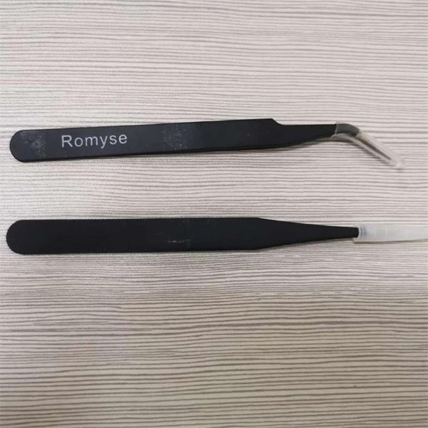 

stainless steel black curved straight eyebrow eyelash nail art tool tweezers anti acid nipper rhinestone picking tool false