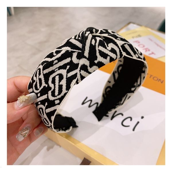 

Signature-G12 star style street shot signature printing wide edge Middle kink hairband hairpin accessories
