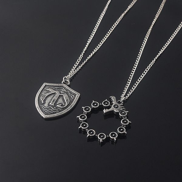 

anime the seven deadly sins meliodas badge necklace nanatsu no taizai dragon sins cosplay necklace pendant for women men gift, Silver