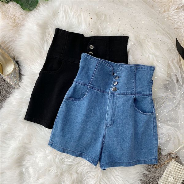 

summer shorts 2020 women slim shorts casual denim ultra high waist joker basic women denim for womens, White;black