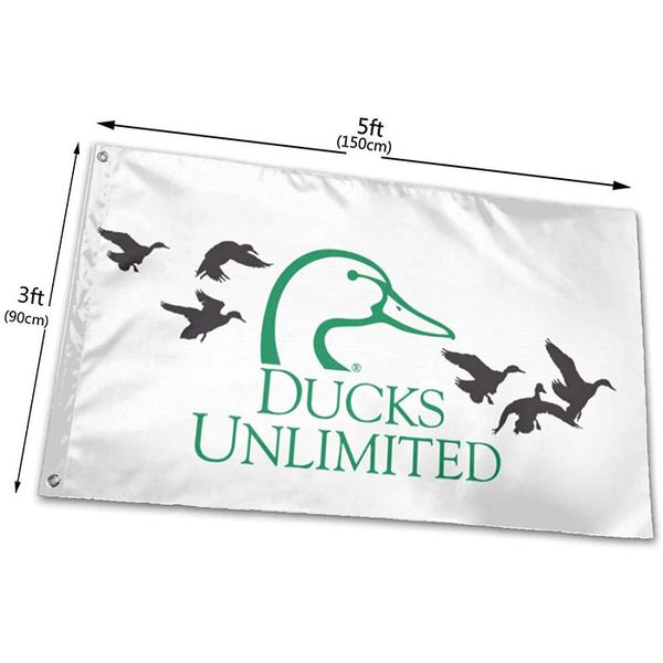 Ducks Unlimited Flag 150x90cm 3x5ft Stampa digitale Poliestere 100D Uso interno per esterni Stampa di club Banner e bandiere all'ingrosso