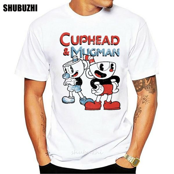 

cuphead friends mugman mens distressed graphic tee t shirt t-shirt digital printed