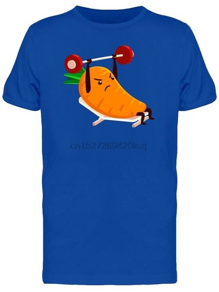 

carrot lifting weights cartoon mens tee -image by short-sleeved tee shirt