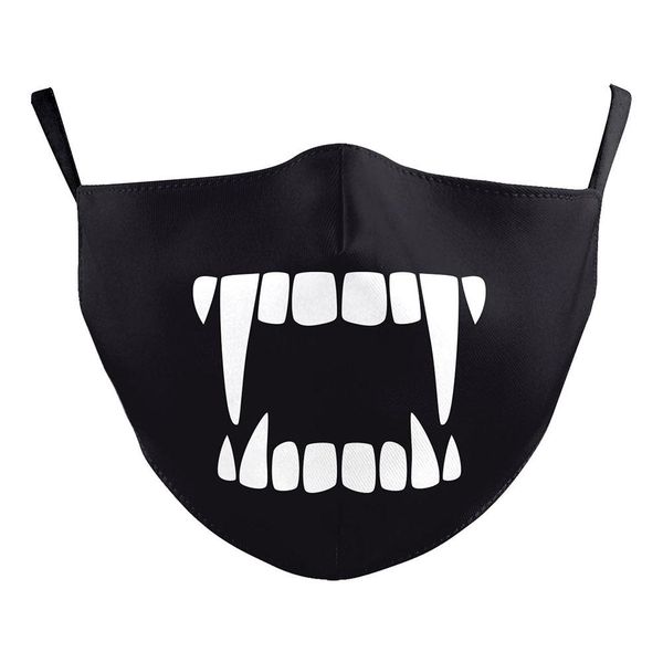 

adults reusable cotton black fangs masks pm25filter masks breathable dust proof windproof mouth cover washable facemaskfilter bbyfvz