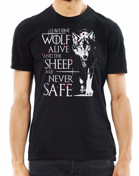 

2019 advertising brand new o-neck short-sleeved slim fit t-shirt leave one wolf alive never safe summer cool tee shirt