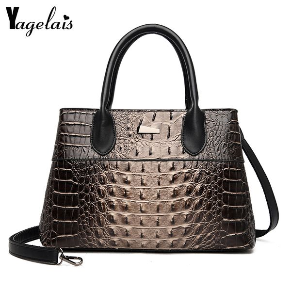 

retro fashion female big tote bags women designer alligator handbag 2020 new quality pu leather lock shoulder messenger bags sac