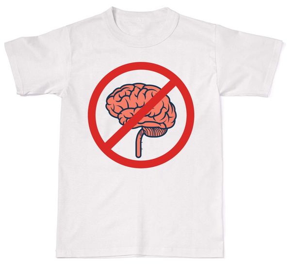 

2019 горячие продажи бесплатная доставка нет brain идиот смешные stupid морон юмор женщин людей хлопка футболки майка