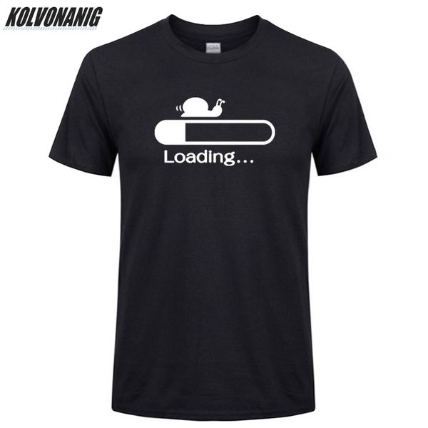 

snail loading funny t shirt men print cotton short sleeve breathable men's clothing brand summer 2019 geek tee shirt plus size