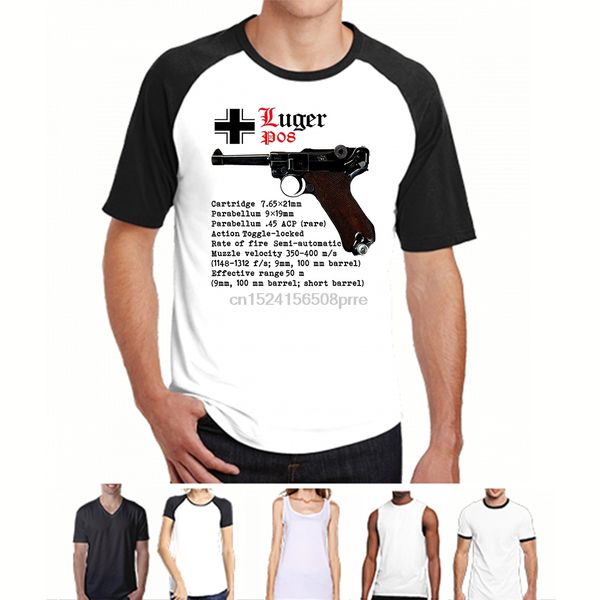 

summer style luger p08 germany wwii world war ii - new cotton graphic tshirt tee shirt