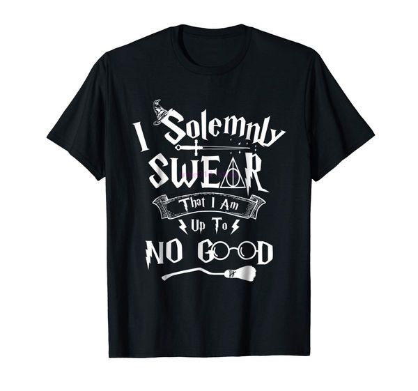 

2020 brand men shirt i solemnly swear i am up to no good funny quote t shirt