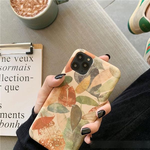 

vintage leaves suitable apple fruit 11pro phone case iphonex liquid silicone xsmax female xr set 7p