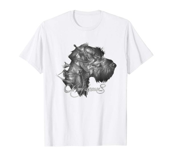 

drahthaar oh, my dreams dog art graphic white t-shirt new 2020 funny print t shirt men brand clothing