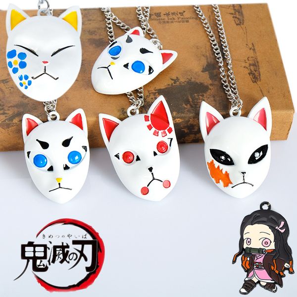 

anime demon slayer kimetsu no yaiba necklace kamado tanjirou cosplay charm pendant necklace for women men gift, Silver