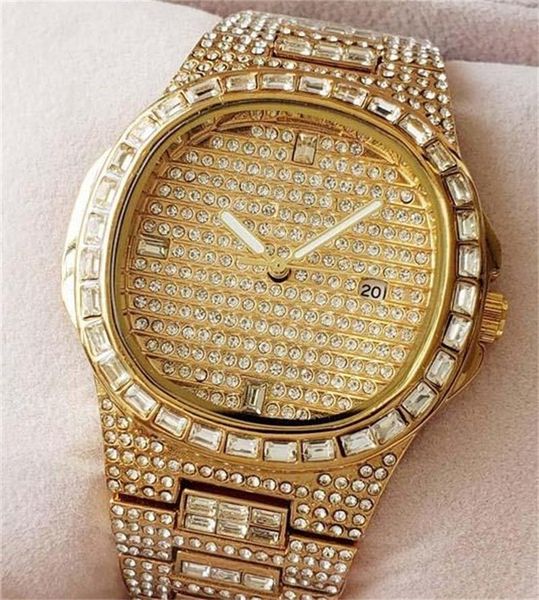 

sport womens watches with diamond ladies designer luxury watches rose gold square full diamond stainless wristwatch gold iced out watch hot, Slivery;brown