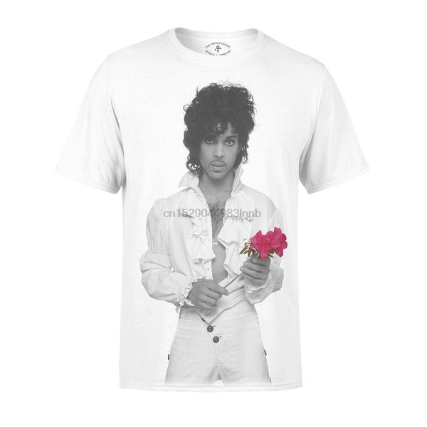 

purple rain flower mens t-shirt music tee с коротким рукавом экипаж шеи белый