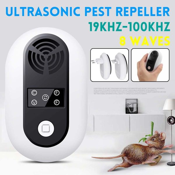 

electronic pest control ultrasonic pest repeller home anti mosquito repellent killer rodent bug reject mole mice eu us plug t200529