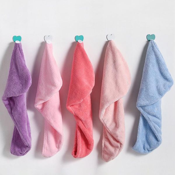 

microfiber bath towel hair dry quick drying lady bath towel soft shower cap hat for lady man turban head wrap bathing tools k30