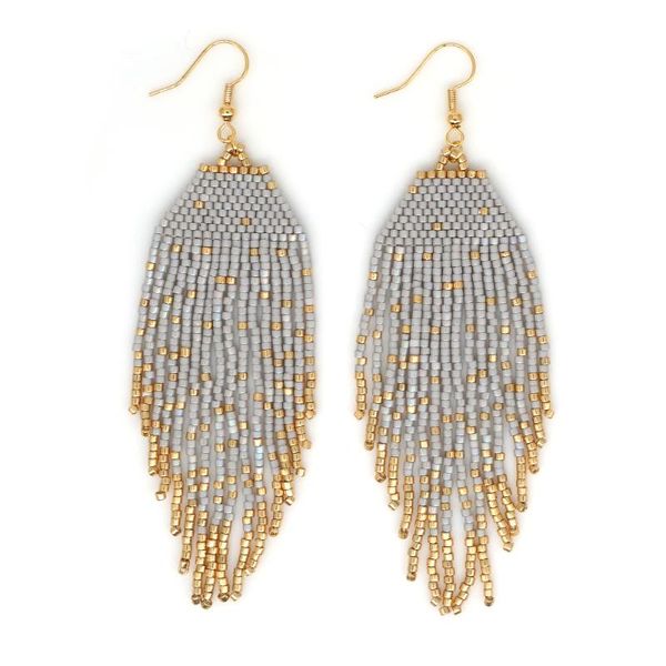 

stud go2boho women summer earrings miyuki for femme aretes tassel earring boho 2021 gifts handmade woven jewelry, Golden;silver