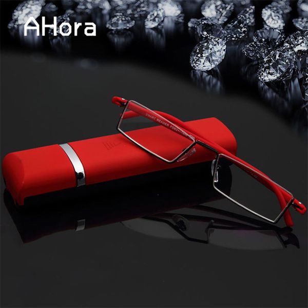 

sunglasses ahora tr90 square half frame reading glasses for men women with case presbyopic eyeglasses, White;black