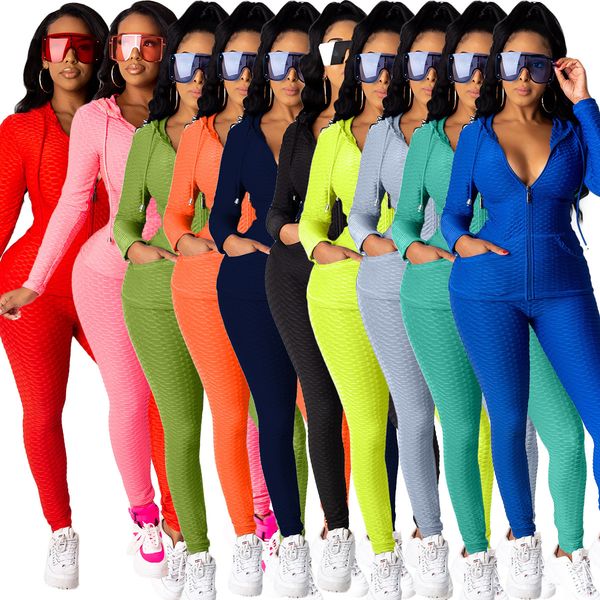 

women fashion clothing tracksuits sports suit long sleeve hooded zipper sweater tights two piece autumn winter, Gray