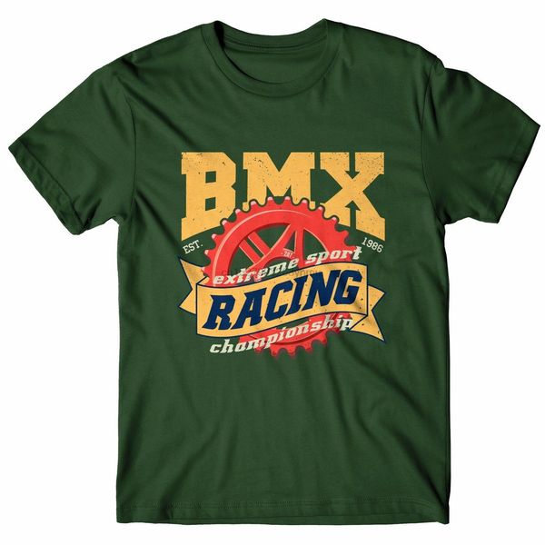 

мужские футболки bmx гонка - рубашка 100% хлопок-зеленый