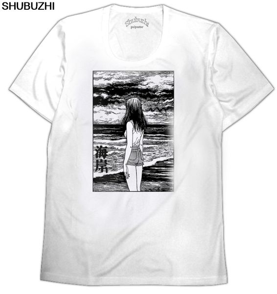 

fashion tee uzumaki - sea t shirt horror manga tshirt junji ito tees men's round neck tees simple style design tshirts