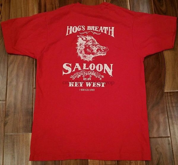 

hog breath saloon key west florida t-shirt мужчины большие старинные рубашки красный тройник