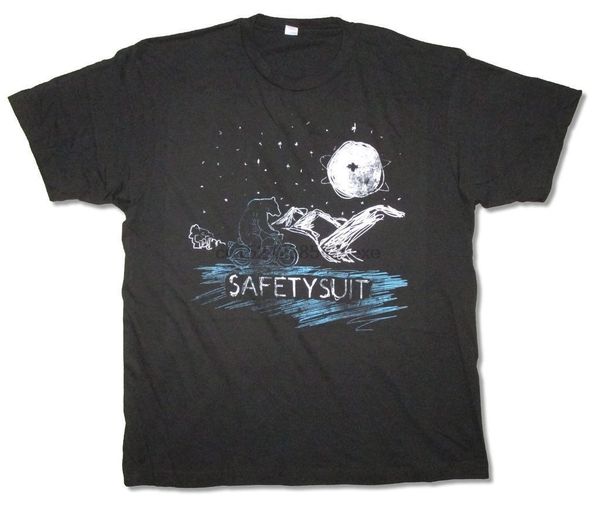 

safety suit bear on bike mens black t shirt new official adult