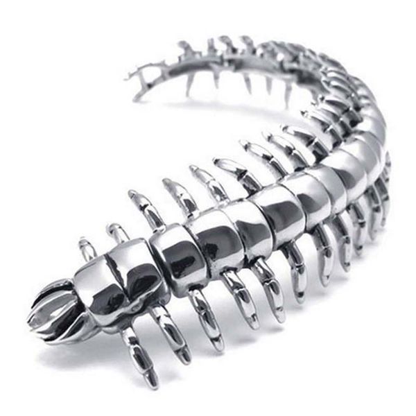 

centipede men bracelet stainless steel cuff bracelets bangles men jewelry accessories cool punk friends, Black