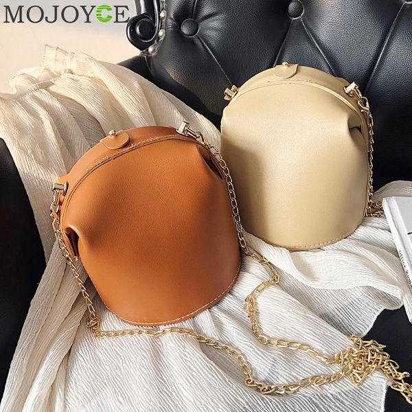 

creative clip shoulder crossbody bags women pu leather solid color chain messenger bag casual ladies purse