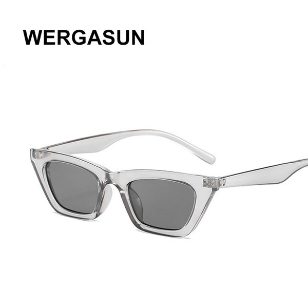 

sunglasses wergasun retro fashion women brand designer vintage cat eye black white sun glasses female lady uv400 oculos, White;black