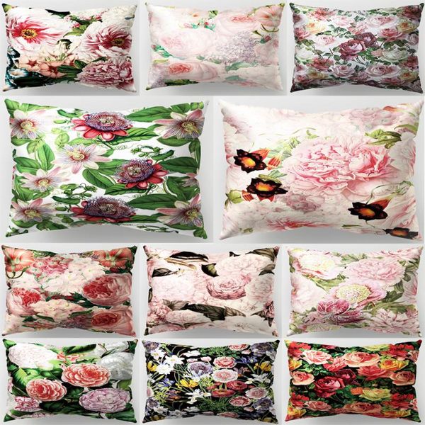 

new nordic ins vintage flower long home decorative pillow case cover pillowcase