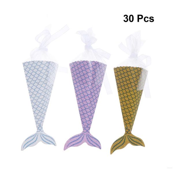 

30pcs mermaid candy box creative gift boxes treat boxes party favors box candy for baby shower birthday wedding