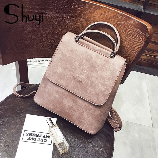 

fashion women backpack pu leather travel bagpack large school shoulder bags for teenager girls mochila feminina 2020 quality
