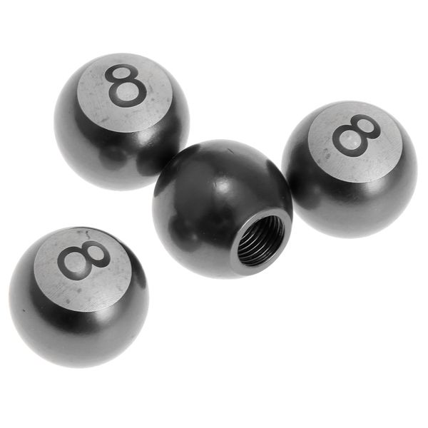 

4 pcs car bicycle wheel tire air valve stems cap dust cover 8 ball gray