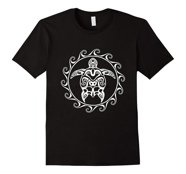 

tribal polynesian maori sun sea turtle island t-shirt men short sleeve cotton t-shirt