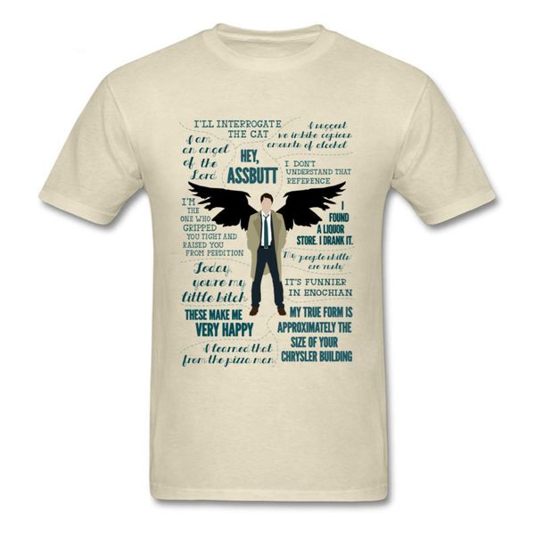 

supernatural tshirt latest men t shirt castiel story line custom tees 100% cotton short sleeve casual round neck clothing