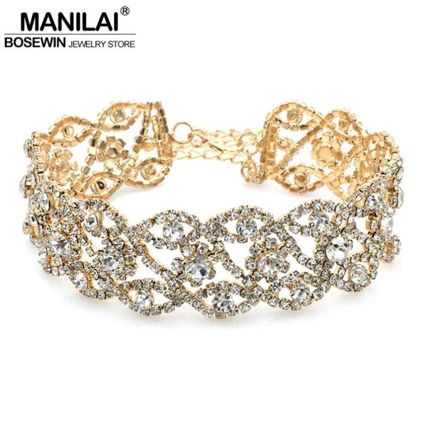 

manilai luxury стразы choker ожерелье женщины geometry ряды шариков maxi воротник заявление ожерелья коренастый sexy свадебные украшения, Golden;silver
