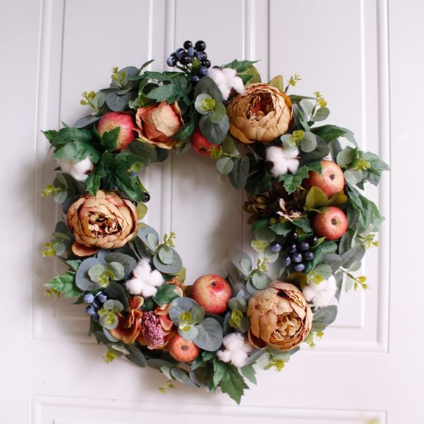 

artificial rattan peony flower wreath door wreath wedding christmas decor