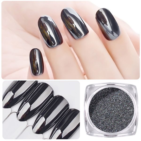 

1pcs nail care glitter for nails holographic dip powder black mirror polishing chrome powder nail art decorations manicure tool, Silver;gold