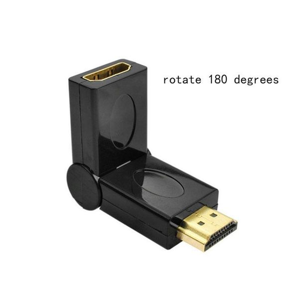 

100pcs 180 degree high-quality hdmi male to hdmi female right angle narrow adapter for 1080p 3d tv hdtv hdmi adapter