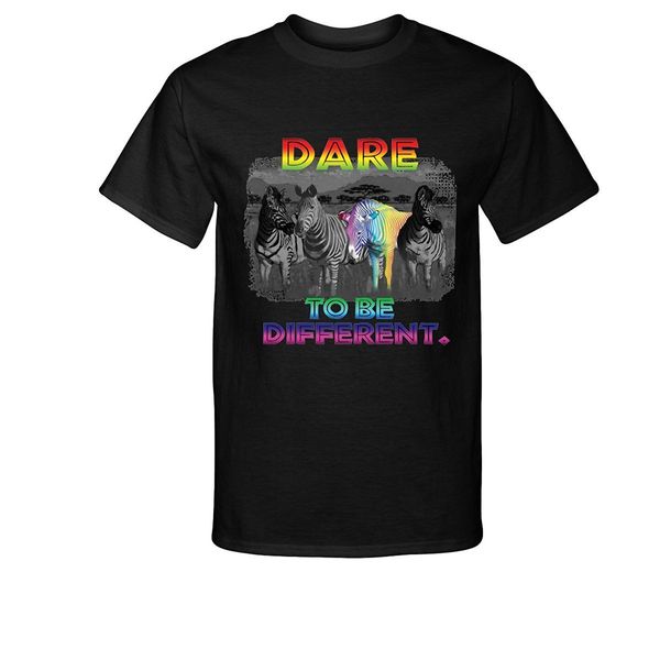 

2019 мода хлопок майка мода dare to be different pride радужная зебра t-shirt