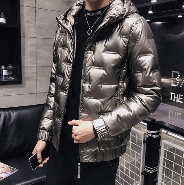 

rich bird new down jacket men's short bright face down hooded coat, Black