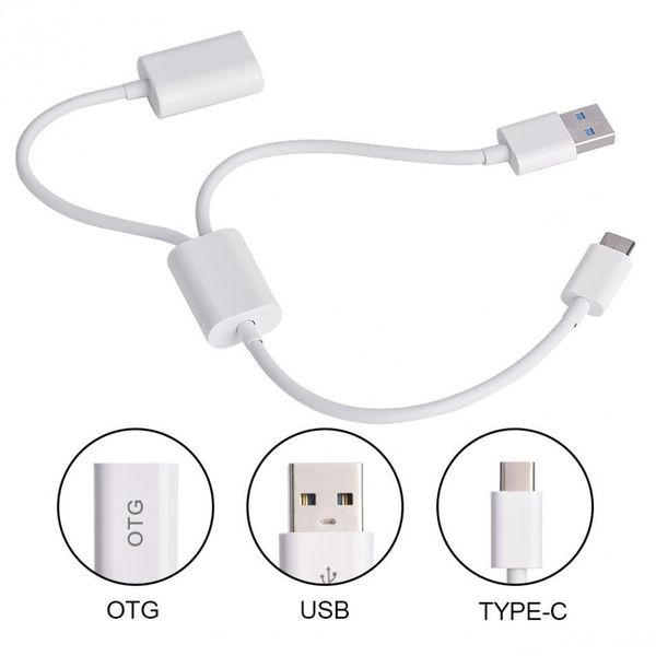 

2 in 1 usb3.1 type-c male to usb-a male & usb 3.0 female otg hub splitter adapter charge cable