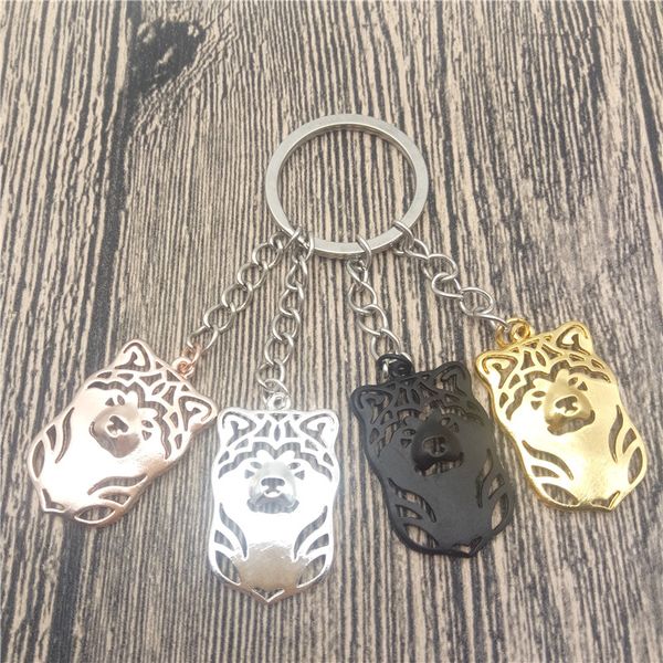 

japanese akita key chains fashion pet dog jewellery japanese akita car keychain bag keyring for women men, Silver