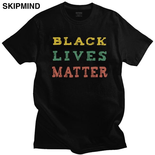 

ретро черный lives matter футболка человек мягкий хлопок 2020 американский слоган tee шею с коротким рукавом повседневная футболка мерч одеж
